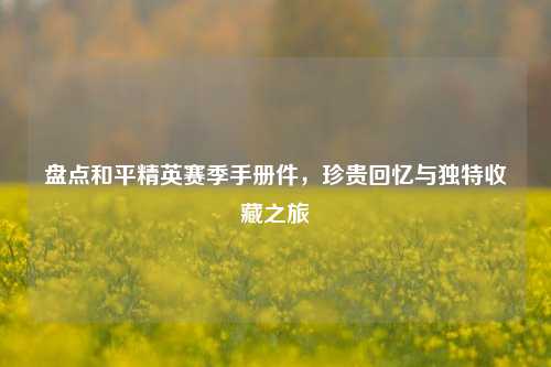盘点和平精英赛季手册件，珍贵回忆与独特收藏之旅