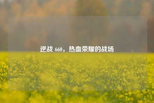 逆战 660，热血荣耀的战场