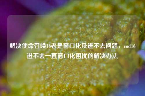 解决使命召唤16老是窗口化及进不去问题，cod16进不去一直窗口化困扰的解决办法