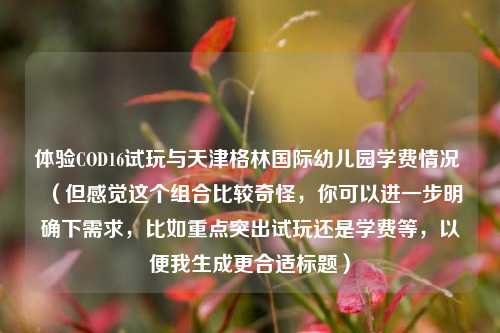 体验COD16试玩与天津格林国际幼儿园学费情况 （但感觉这个组合比较奇怪，你可以进一步明确下需求，比如重点突出试玩还是学费等，以便我生成更合适标题）
