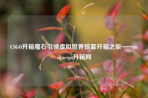CSGO开箱魔石引领虚拟世界惊喜开箱之旅——mokacsgo开箱网