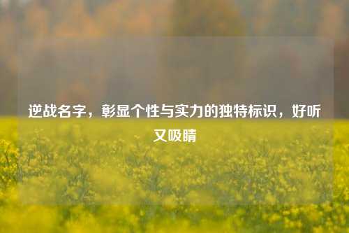 逆战名字，彰显个性与实力的独特标识，好听又吸睛