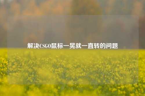 解决CSGO鼠标一晃就一直转的问题