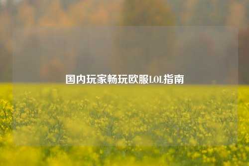 国内玩家畅玩欧服LOL指南
