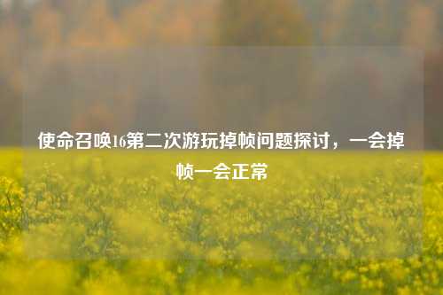 使命召唤16第二次游玩掉帧问题探讨，一会掉帧一会正常