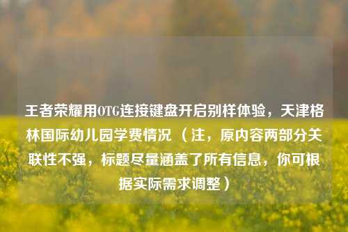 王者荣耀用OTG连接键盘开启别样体验，天津格林国际幼儿园学费情况 （注，原内容两部分关联性不强，标题尽量涵盖了所有信息，你可根据实际需求调整）