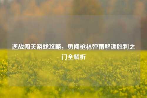 逆战闯关游戏攻略，勇闯枪林弹雨解锁胜利之门全解析