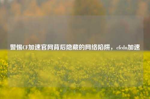 警惕CF加速官网背后隐藏的网络陷阱，cfcdn加速