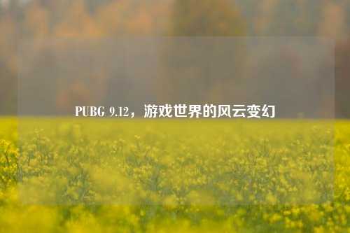 PUBG 9.12，游戏世界的风云变幻