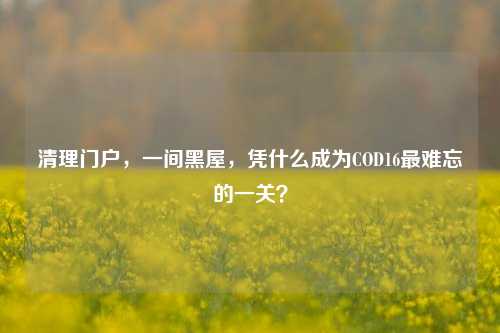 清理门户，一间黑屋，凭什么成为COD16最难忘的一关？