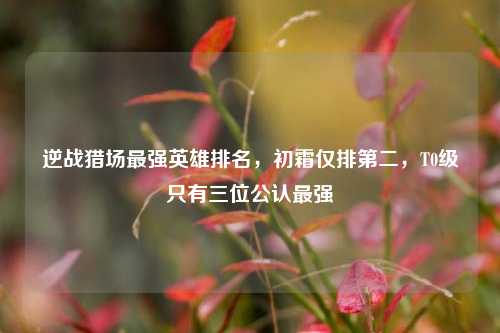 逆战猎场最强英雄排名，初霜仅排第二，T0级只有三位公认最强