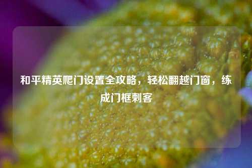 和平精英爬门设置全攻略，轻松翻越门窗，练成门框刺客