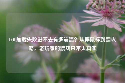 LOL加载失败进不去有多崩溃？从摔鼠标到翻攻略，老玩家的渡劫日常太真实
