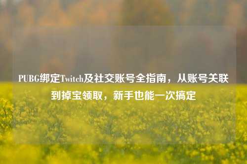 PUBG绑定Twitch及社交账号全指南，从账号关联到掉宝领取，新手也能一次搞定