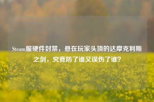 Steam服硬件封禁，悬在玩家头顶的达摩克利斯之剑，究竟防了谁又误伤了谁？