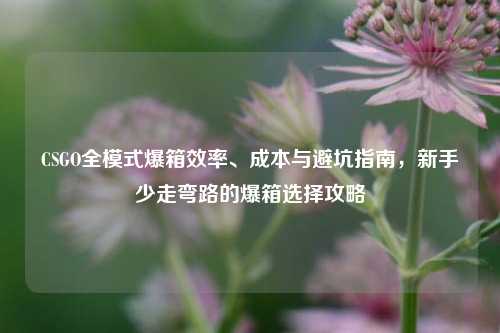 CSGO全模式爆箱效率、成本与避坑指南，新手少走弯路的爆箱选择攻略