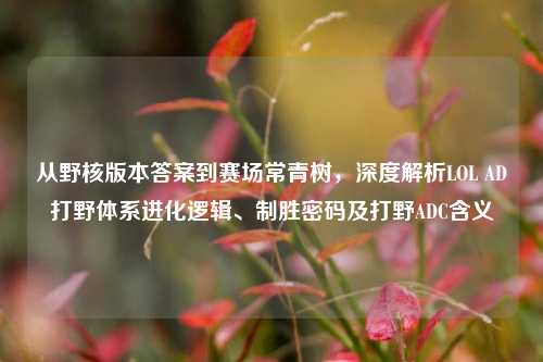 从野核版本答案到赛场常青树，深度解析LOL AD打野体系进化逻辑、制胜密码及打野ADC含义
