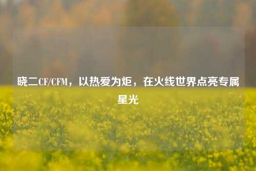 晓二CF/CFM，以热爱为炬，在火线世界点亮专属星光