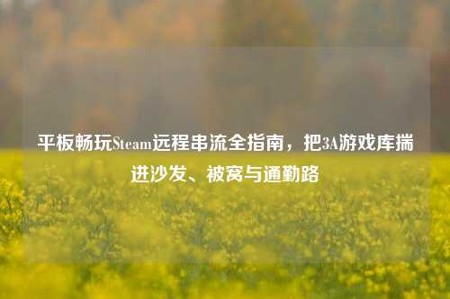 平板畅玩Steam远程串流全指南，把3A游戏库揣进沙发、被窝与通勤路