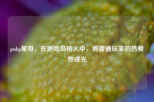 pubg星哥，在绝地岛枪火中，将普通玩家的热爱熬成光