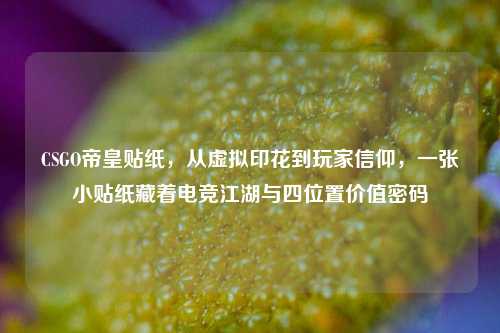 CSGO帝皇贴纸,从虚拟印花到玩家信仰,一张小贴纸藏着电竞江湖与四位置价值密码