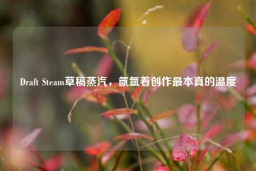 Draft Steam草稿蒸汽，氤氲着创作最本真的温度