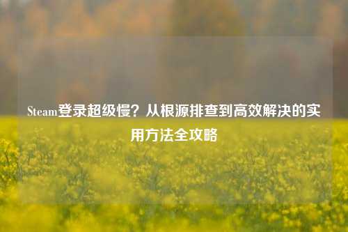 Steam登录超级慢？从根源排查到高效解决的实用方法全攻略