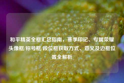 和平精英全框汇总指南,赛季印记、专属荣耀头像框/称号框/段位框获取方式、意义及边框位置全解析