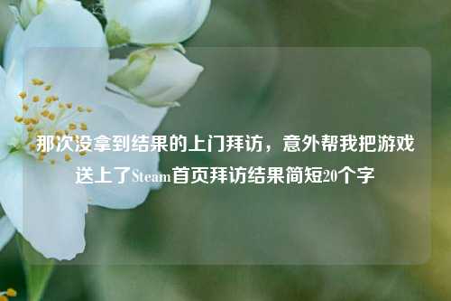 那次没拿到结果的上门拜访，意外帮我把游戏送上了Steam首页拜访结果简短20个字