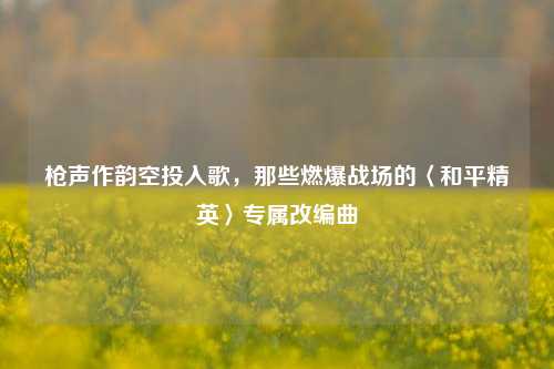枪声作韵空投入歌，那些燃爆战场的〈和平精英〉专属改编曲