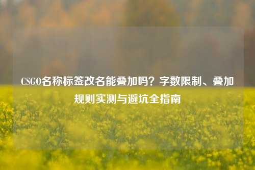 CSGO名称标签改名能叠加吗？字数限制、叠加规则实测与避坑全指南