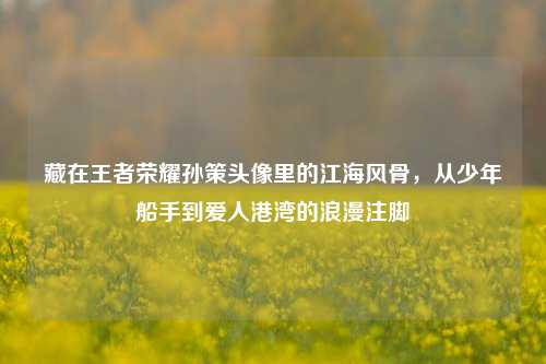 藏在王者荣耀孙策头像里的江海风骨，从少年船手到爱人港湾的浪漫注脚