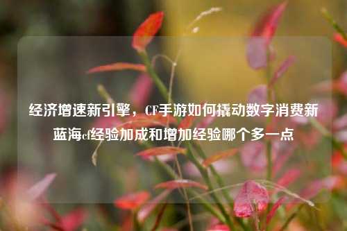 经济增速新引擎,CF手游如何撬动数字消费新蓝海cf经验加成和增加经验哪个多一点