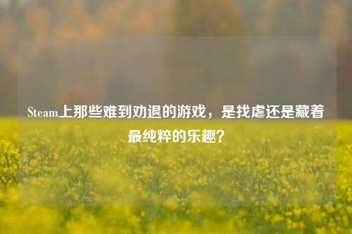 Steam上那些难到劝退的游戏,是找虐还是藏着最纯粹的乐趣?