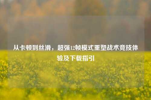 从卡顿到丝滑，超强12帧模式重塑战术竞技体验及下载指引