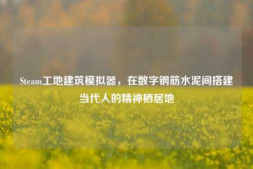Steam工地建筑模拟器,在数字钢筋水泥间搭建当代人的精神栖居地