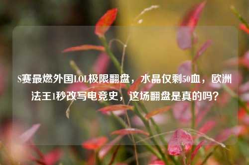 S赛最燃外国LOL极限翻盘,水晶仅剩50血,欧洲法王1秒改写电竞史,这场翻盘是真的吗?