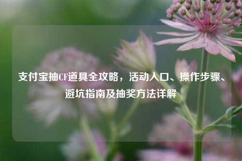 支付宝抽CF道具全攻略,活动入口、操作步骤、避坑指南及抽奖方法详解