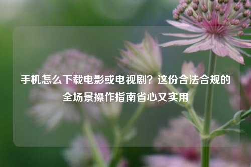 手机怎么下载电影或电视剧?这份合法合规的全场景操作指南省心又实用