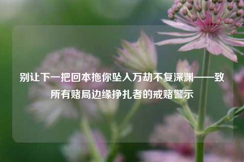 别让下一把回本拖你坠入万劫不复深渊——致所有赌局边缘挣扎者的戒赌警示