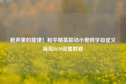 枪声里的旋律！和平精英联动小爱同学自定义海岛BGM设置教程