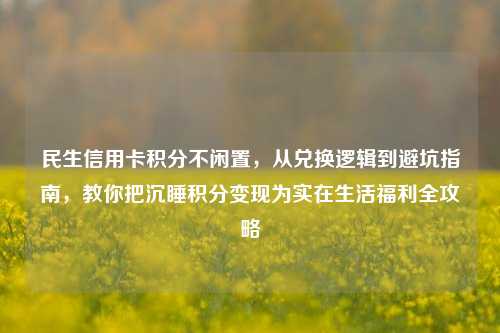 民生信用卡积分不闲置,从兑换逻辑到避坑指南,教你把沉睡积分变现为实在生活福利全攻略