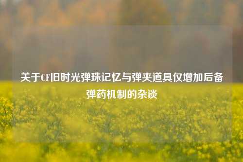 关于CF旧时光弹珠记忆与弹夹道具仅增加后备弹药机制的杂谈