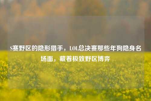 S赛野区的隐形猎手,LOL总决赛那些年狗隐身名场面,藏着极致野区博弈