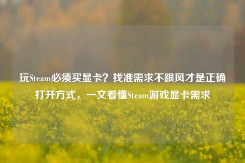玩Steam必须买显卡?找准需求不跟风才是正确打开方式,一文看懂Steam游戏显卡需求