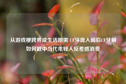从游戏梗跨界成生活刚需 CF牙膏入局后CF牙刷如何戳中当代年轻人反差感消费