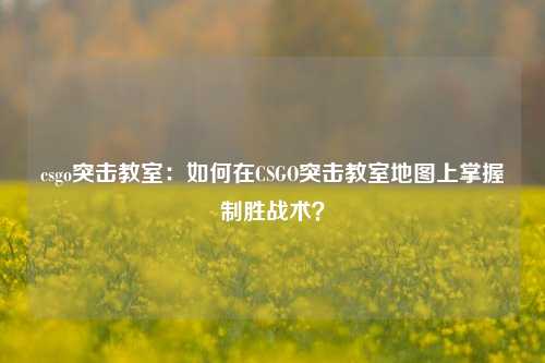 csgo突击教室:如何在CSGO突击教室地图上掌握制胜战术?